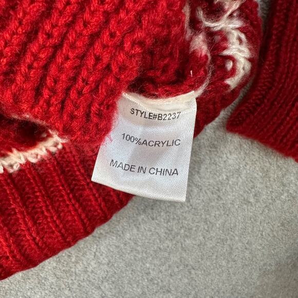 Jodifl Striped Oversize Knit Sweater Women's Large Red/White Crew Neck New - Picture 7 of 10